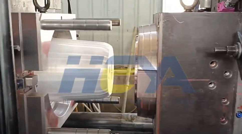 PP bucket plastic water bucket mould on testing, Taizhou plastic mould factory from China